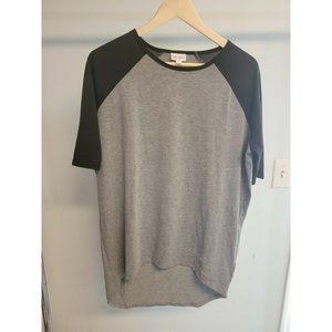 LuLaRoe Women’s Size XXS Short Sleeve Irma Tunic Top Shirt Brown Tan Pattern